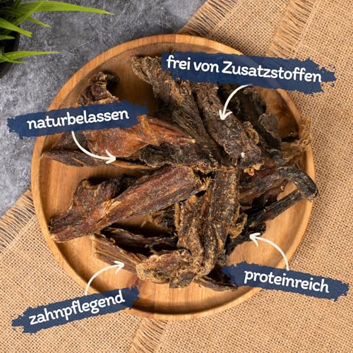 Lyra Pet® 1 kg Rinderdörrfleisch | Naturbelassener Kausnack zahnreinigend | Proteinhaltiges Leckerli für Hunde | Getrockneter Kauartikel ohne Zusatzstoffe | Langer Kaugenuss | Reich an Nährstoffen