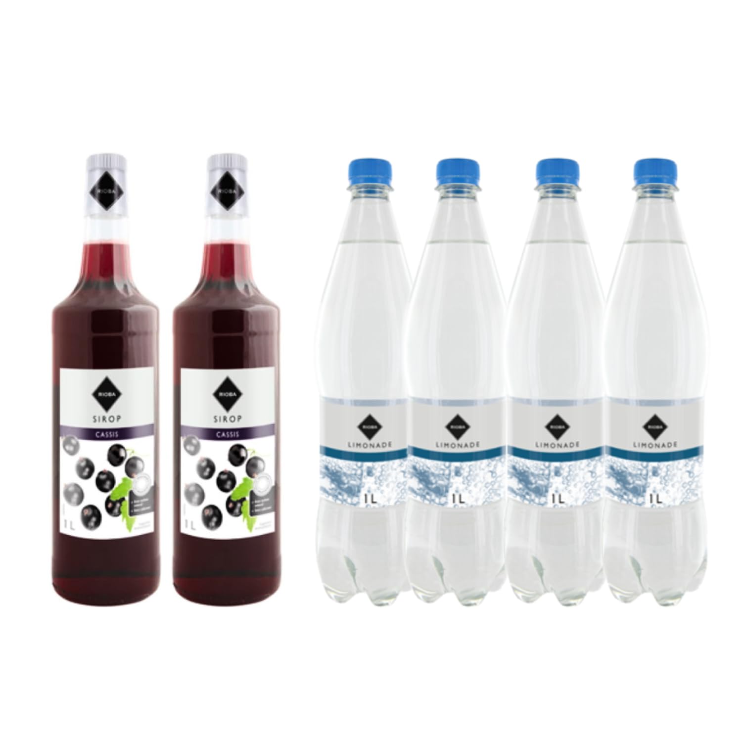 Lot Sirope Gilbert & Limonada:Sirope Gilbert Grosella negra (2x1L) - Limonada Gilbert (4x1L)