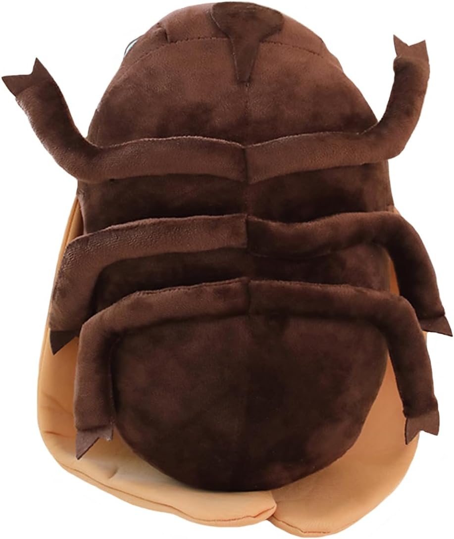 ELAINREN Realistic Brown Cicada Stuffed Insect Toy Ultra-Soft Silk Moth Plush Pillow Fluffy Bug Cicada Plushie Cushion Decor Gifts/18.9''