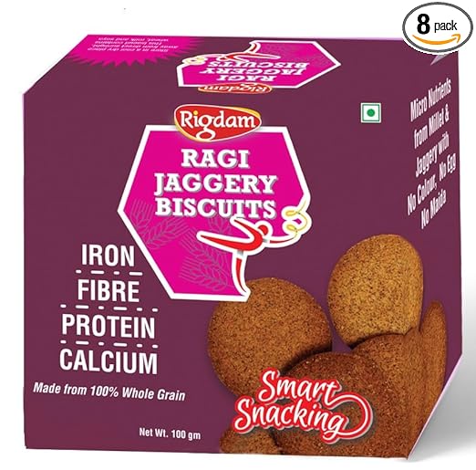 RIGDAM Ragi Jaggery Biscuit 100 gm (Pack of 2)