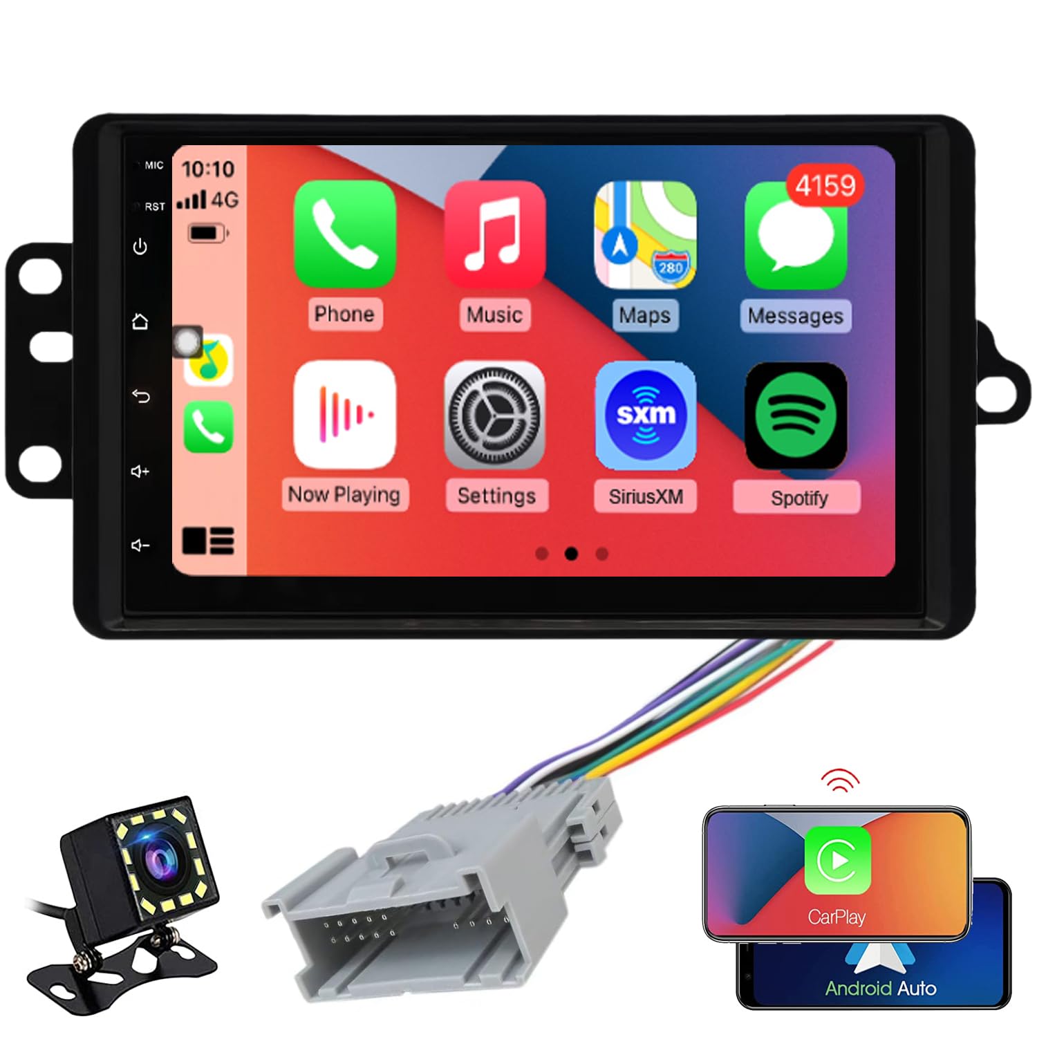 QLED Radio for Chevy Chevrolet Silverado SSR Tahoe 2003-2006,GMC Siera Yukon 2003-2006,Hummer H2 2003-2007,CarPlay Android Auto Ready,Steering Wheel Control,Free Back Camera