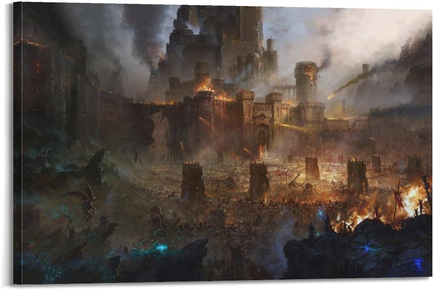 JLTC Game Comic Poster Medieval Epic War Siege Castle Poster Decorative Painting Canvas Wall Posters And Art Picture Print Modern Family Bedroom Decor Posters 24x36inch(60x90cm)