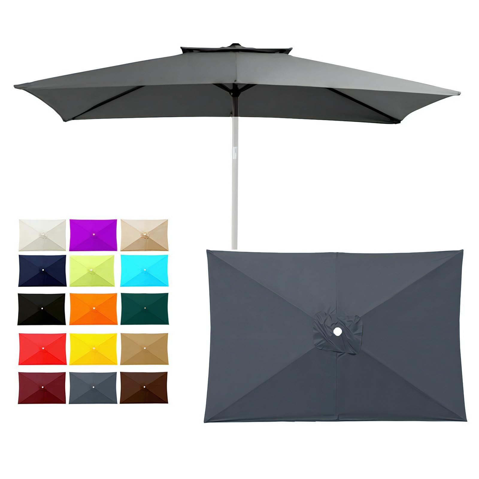 Photo 1 of GLDDFDG Replacement Umbrella Canopy Gray 6.5x10 Ft Rectangular