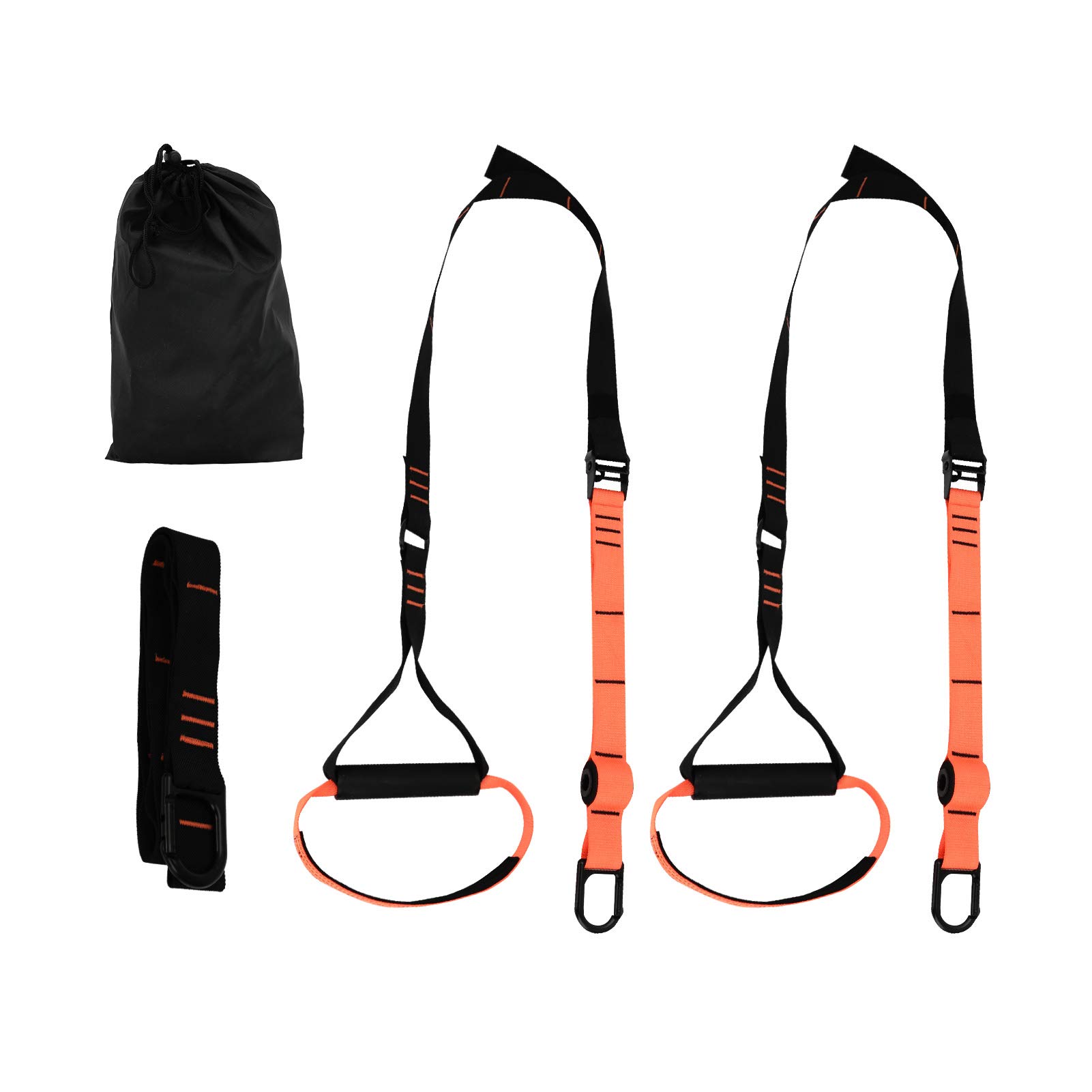 YORKING Suspension Trainer Adjustable Sling Training Strap System with Door Anchor Professional Home Gym Fitness Resistance Trainer kit for Full-Body Workout(Orange)
