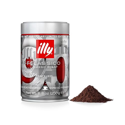 Illy Classico Espresso - Café molido de tostado medio, edición 90 aniversario, lata de 8.8 onzas (paquete de 1)
