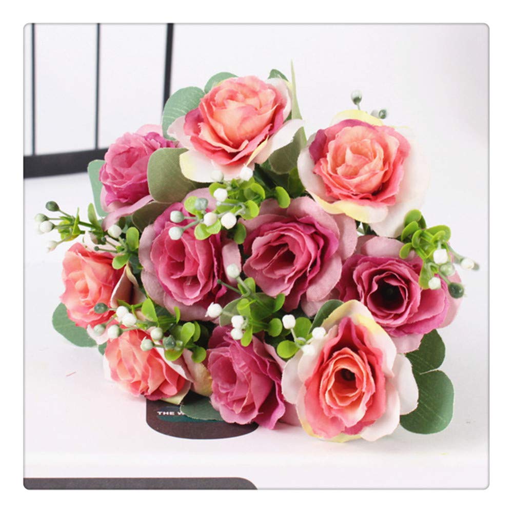 Bouquet di Fiori Artificiali Perla Europea Rose di Alta qualità Falsi per La Casa Decorazioni per Feste Cerimonia Fiori Regalo 28cm