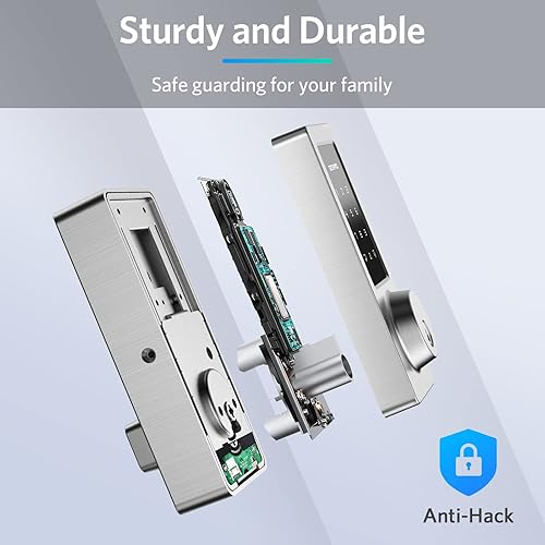 Miniatura 2 de Keyless Entry Door Lock, Smart Deadbolt Lock with Bluetooth App, Electronic Keypad, IC Card, Spare Keys, Security Waterproof Smart Lock Easy Install