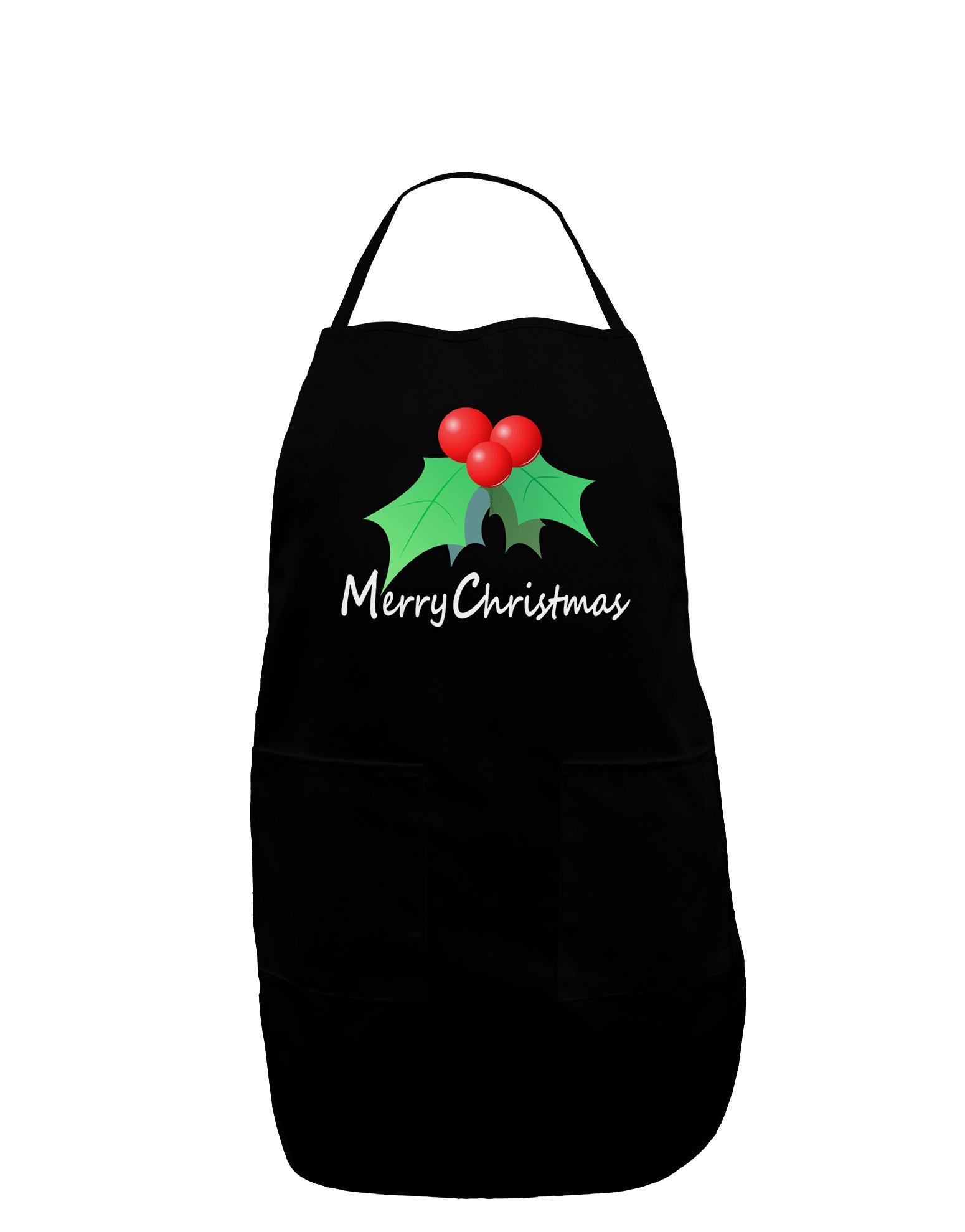 TOOLOUD holly Merry Christmas Text Dark Adult Apron - Black - One-Size