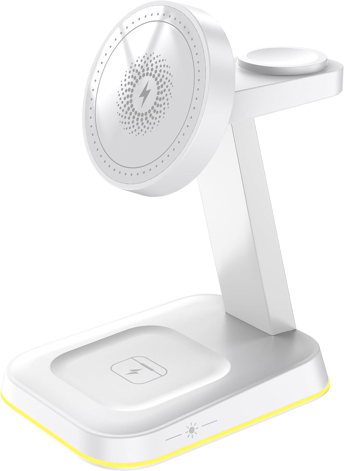 2025 Magnetic Mag-Safe Charging Station, 4 in 1 Fast Charging Station 15W for iPhone 16 15 14 13 12 Pro Max Plus, Charger Stand for Apple Watch Series & Air pods 4 3 2 Pro, Gifts for Men (White)