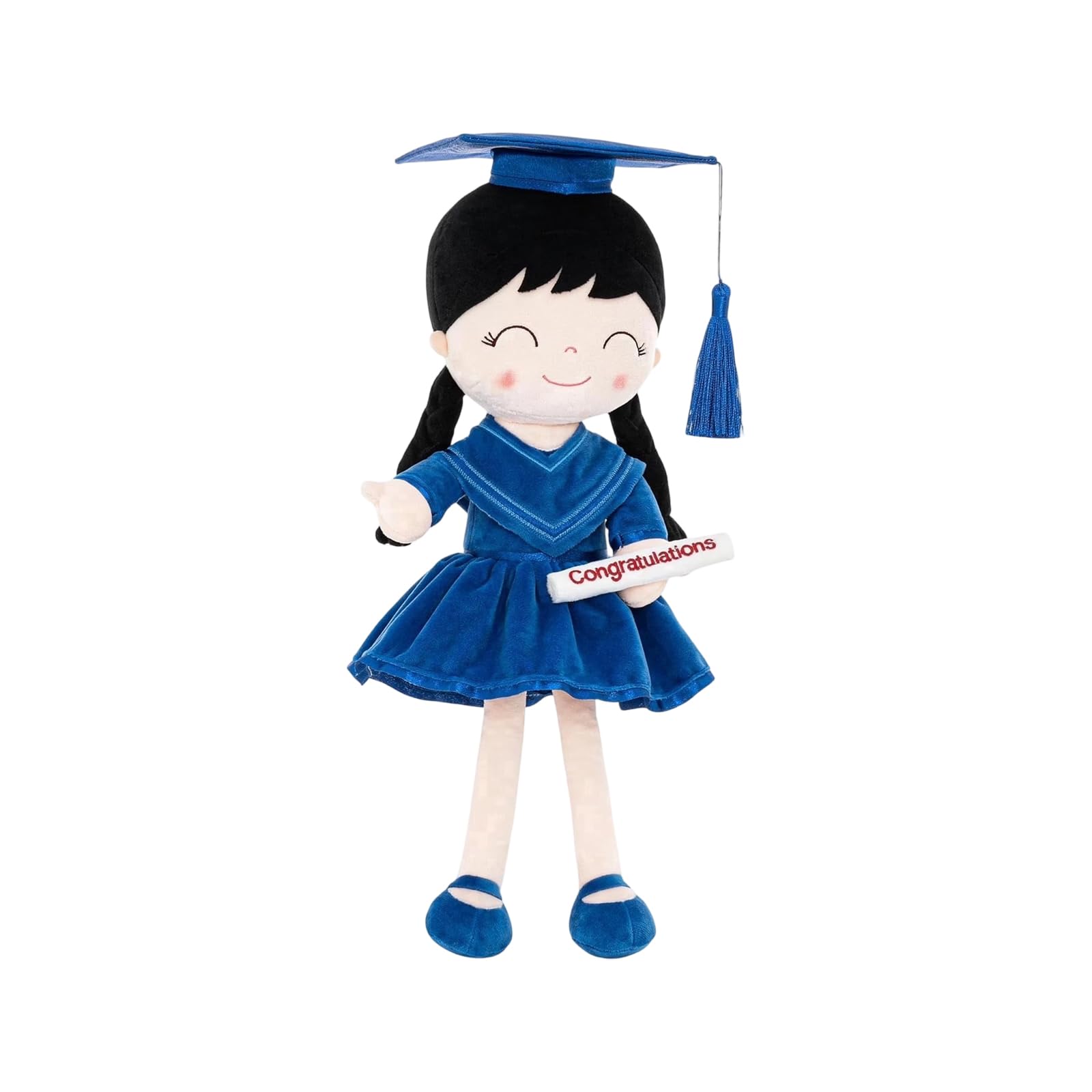 2026 Graduation Girl Doll - 11.8 Plush with Cap & Gown - University High School Preschool Kindergarten Graduation, Class of 2026 Milestone Keepsake,Gifts for Girls (Blue)