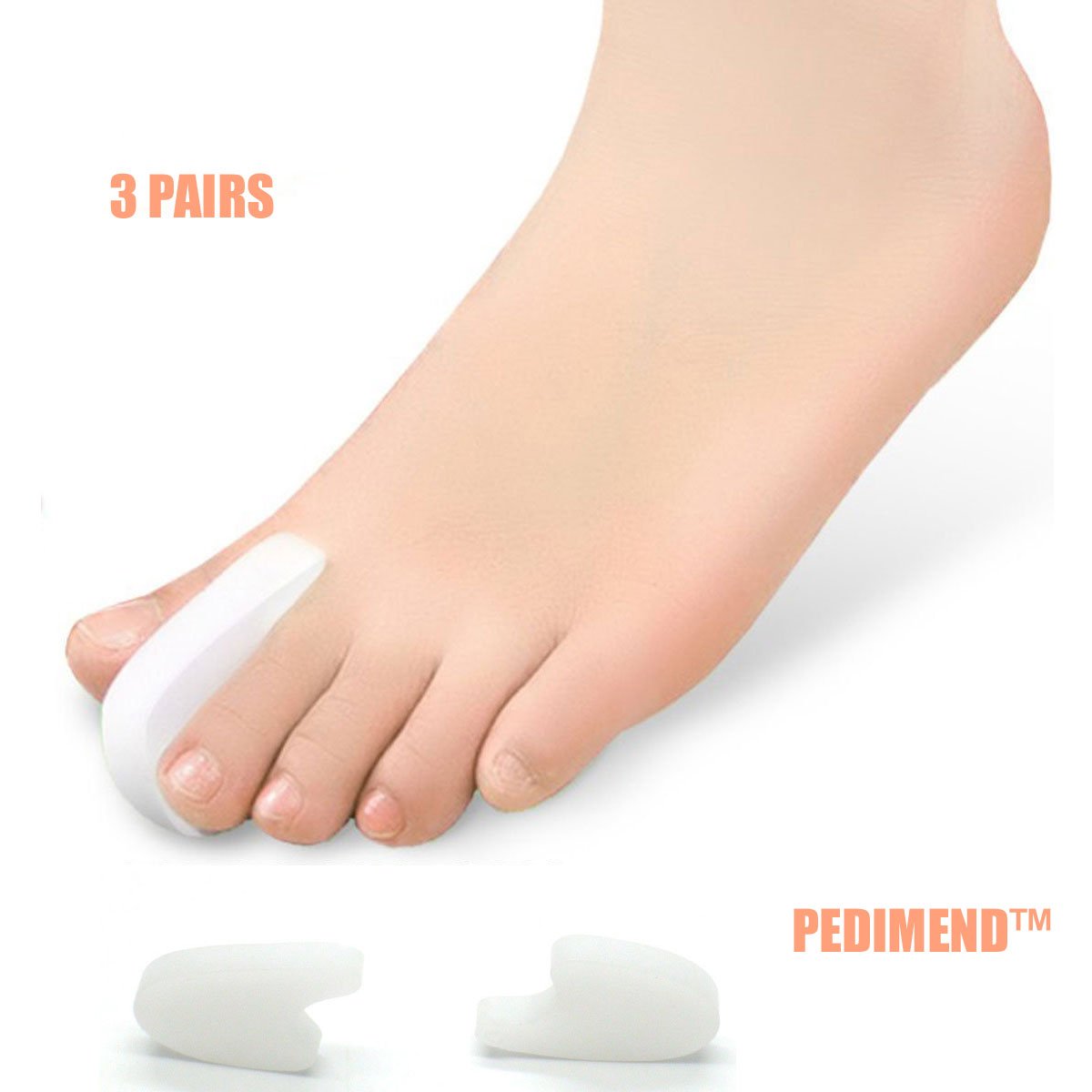 Pedimendtm 3 paia di piede Ballet Toes Guard | silicone gel toe separatore dita per sovrapposizione Big Toes | offre spazio tra ° e 2 ° toe