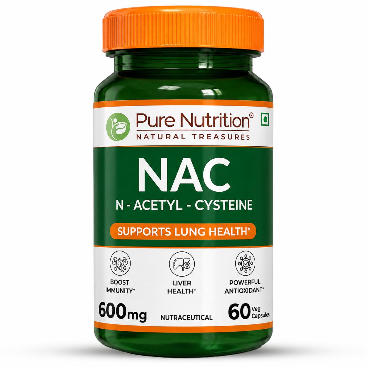 Pure Nutrition NAC (N-Acetyl L-Cysteine) 600mg - 120 Veg Capsules | Powerful Antioxidant Support for Immunity, Lung & Respiratory Health | Enhances Liver Detox, Reduces Oxidative Stress, Boosts Cellular Health for Men & Women — Amazon image 9
