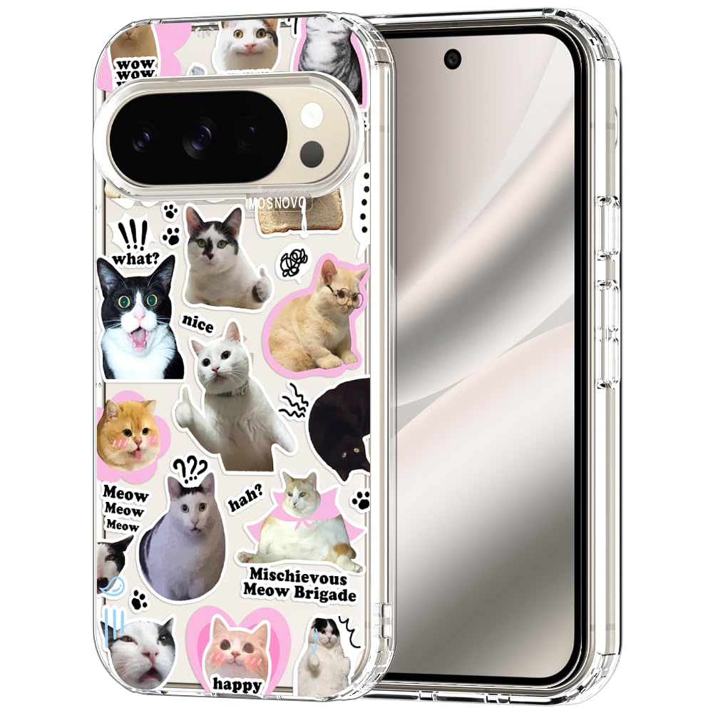 MOSNOVO Case for Google Pixel 9 & Pixel 9 Pro, [Buffertech 6.6ft Military-Grade Drop Protection] [Anti Peel Off Tech] Clear TPU Bumper Phone Case Cover Design - Great Wave — view 51