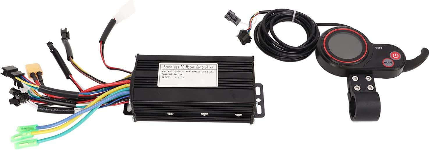 Brushless Motor Controller with LCD Display, 24V 36V 48V Electric Bicycle Scooter Kit - Electric Bicycle Controller, Sine Wave Tri Mode Controller, Metal Housing Heat Dissipation