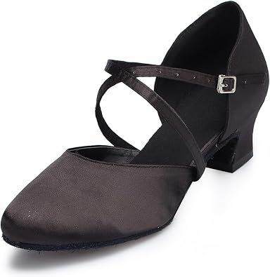 Womens Closed-Toe Ballroom Latin Party Wedding Performance Dance Shoes