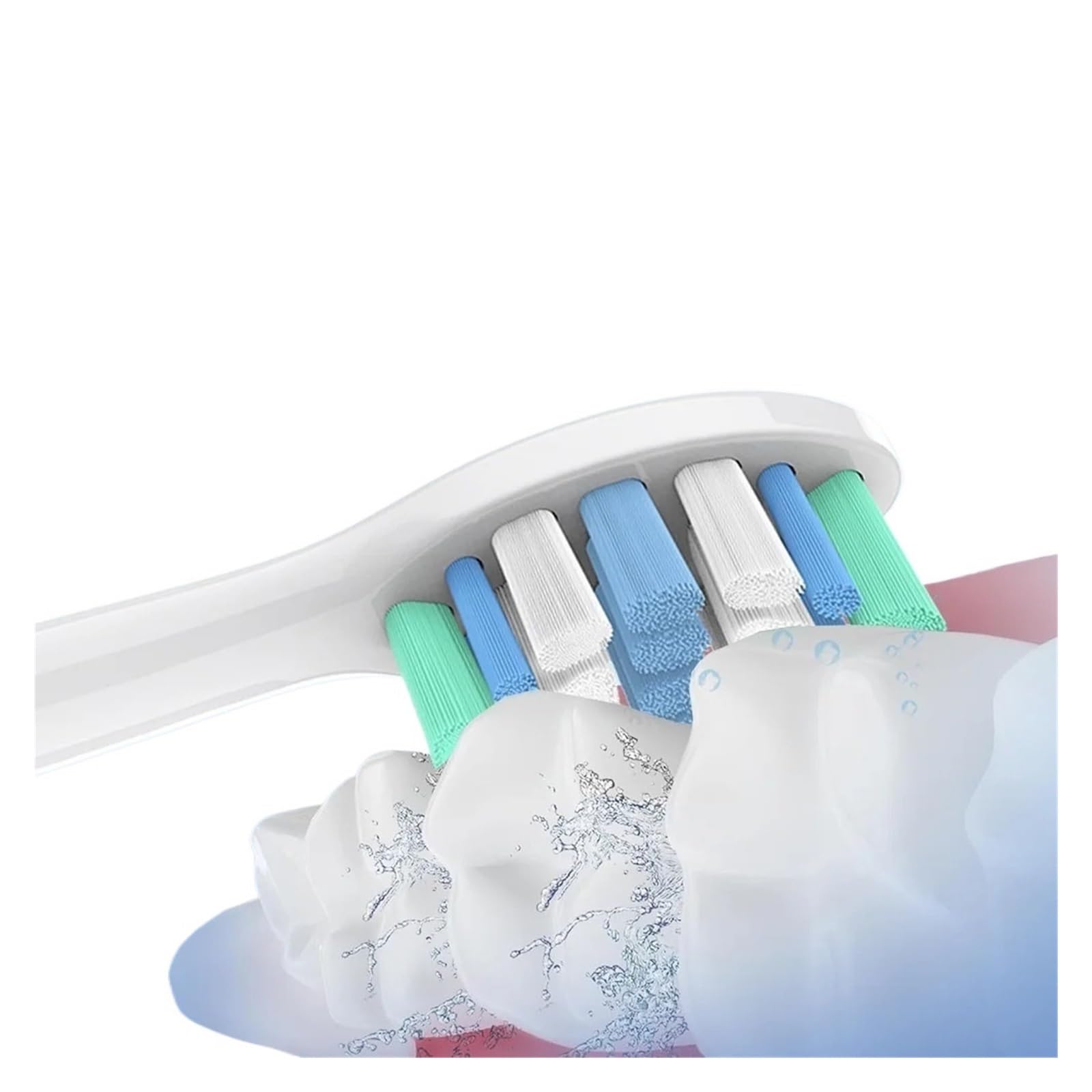 Compatible con cabezales de repuesto for cepillo dientes eléctrico, cabezal, Compatible 2100 4100 5100 6100 7300 9000(White-20 Pcs)