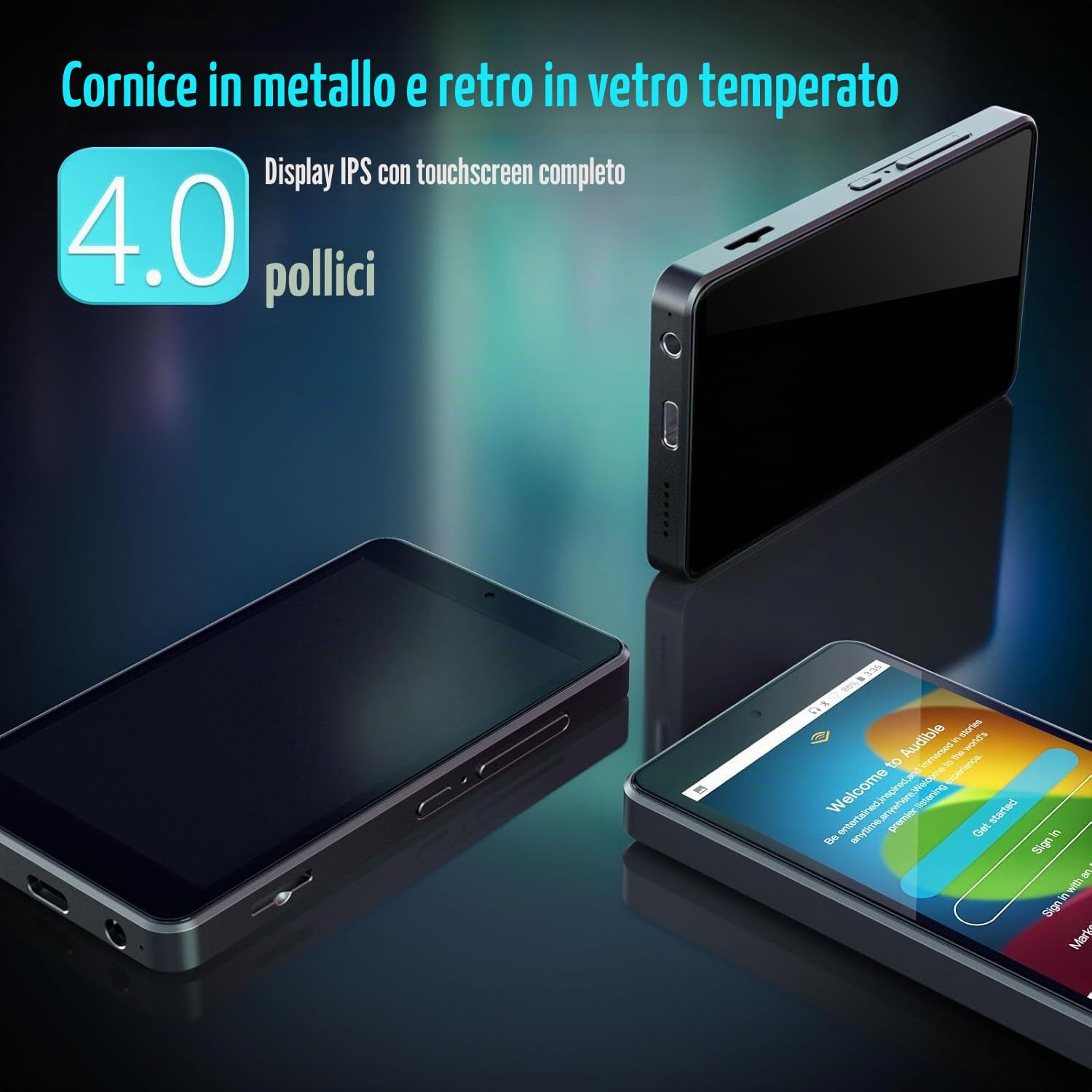 Lettore MP3 per bambini con controlli parenzali, Spotify Kids, Spotify, Audible, Amazon Music, Libby, Lettore musicale MP4 IPS da 4,0 pollici con capacità fino a 512 GB (Nero scuro)