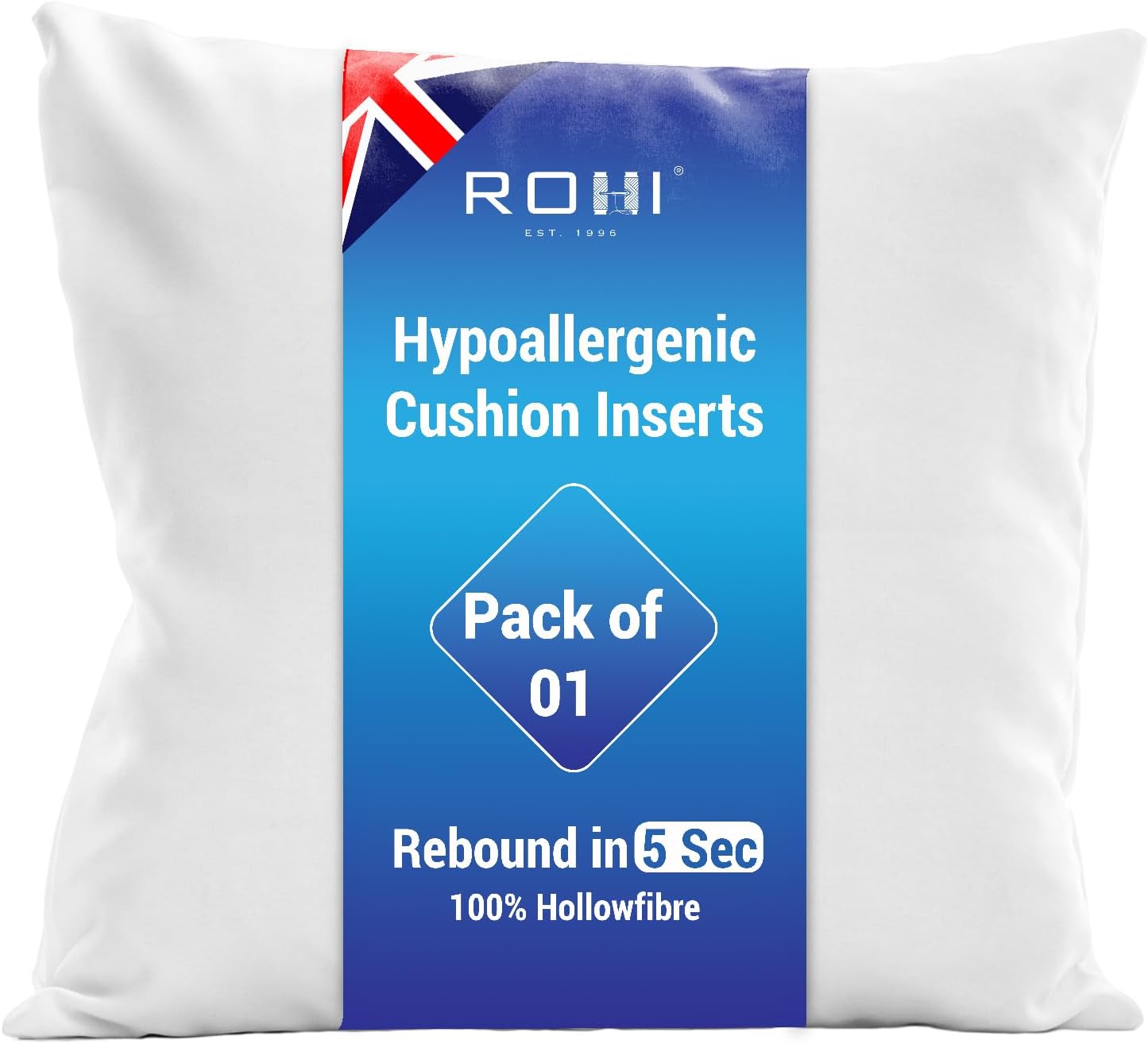 Rohi Hypoallergenic Cushion Inserts 26" x 26" (65cm x 65cm) - Cushion Inner Pad - Square Decorative Cushion Insert for Sofa Couch Cushions (65x65 Cm)
