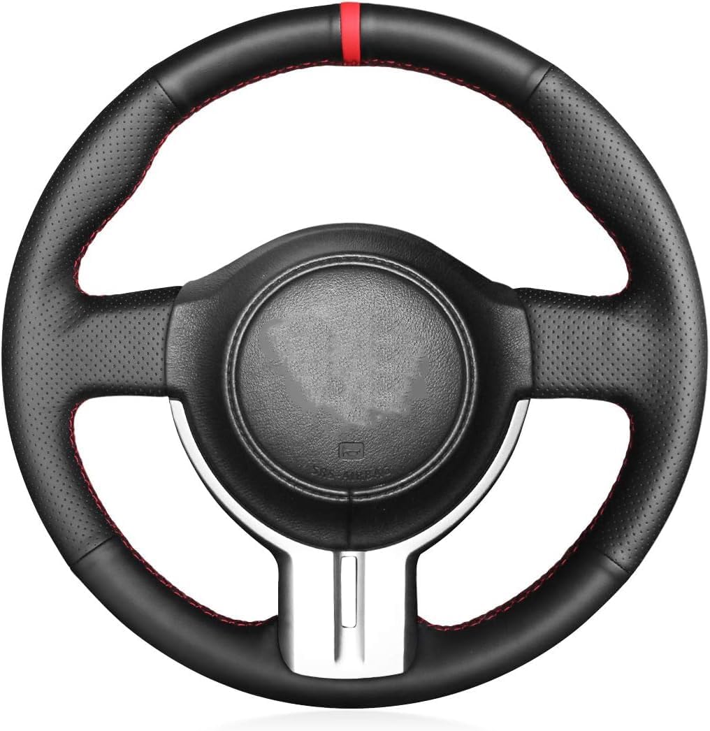 Loncky Genuine Leather Car Custom Steering Wheel Cover for Scion FR-S 2013 2014 2015 2016 / for Subaru BRZ 2013 2014 2015 2016 / for Toyota 86 Carbon Fiber OEM Interior Parts Accessories