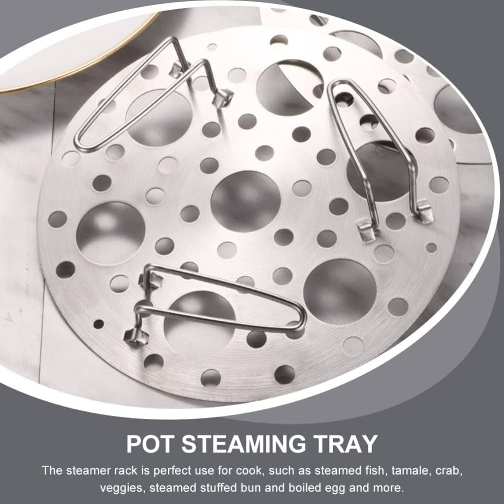 Gnanex Heatproof Stackable 7 Holes Stand Egg Box Multipurpose Stainless Steel Round Egg Steamer Rack for Pressure Cooker Pans Steam Boiling - Pack of 1 1