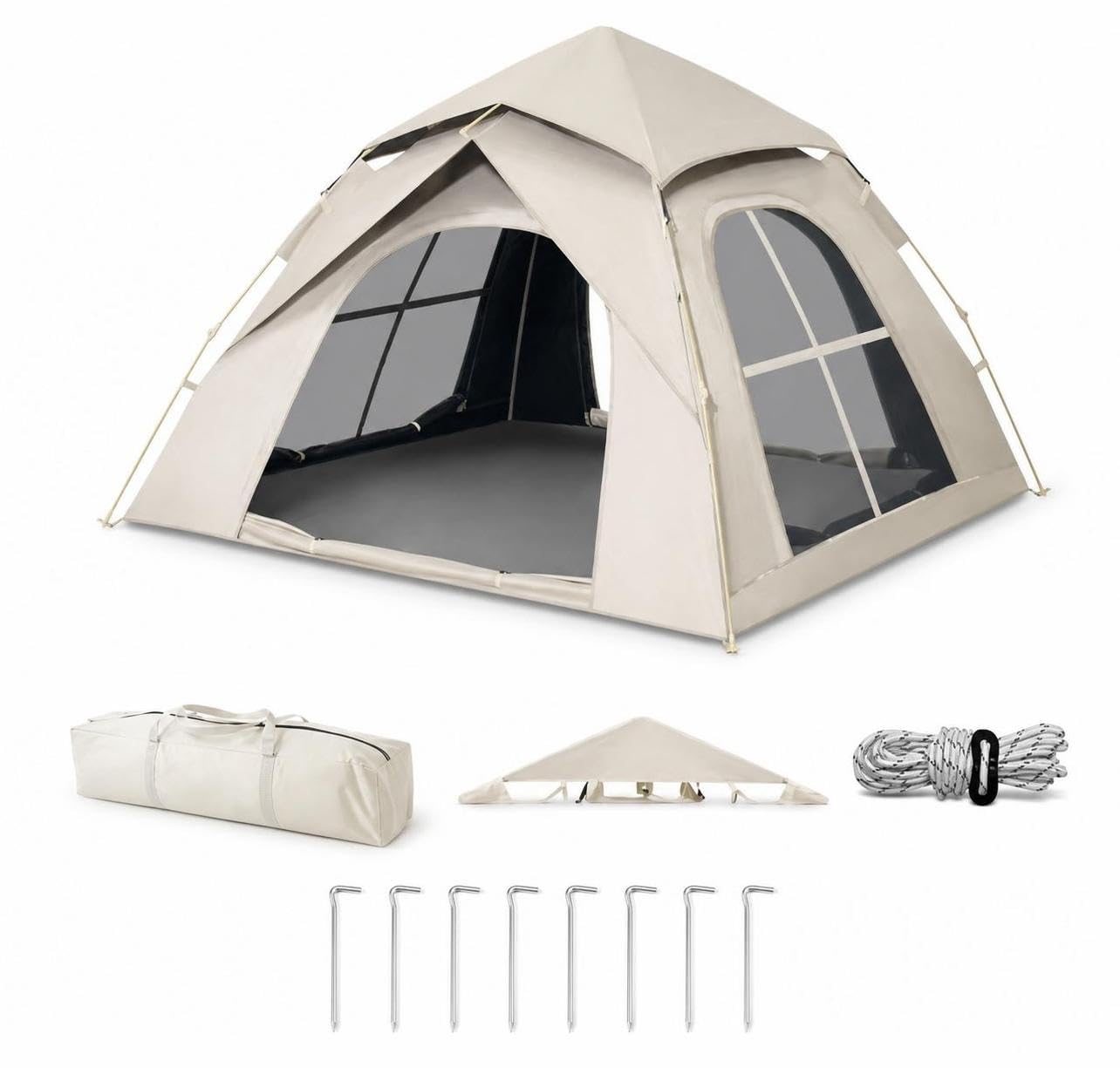 Tienda Campaña Automática para 2, 3, 4 o 5, Carpa Camping con Procción y Veilación