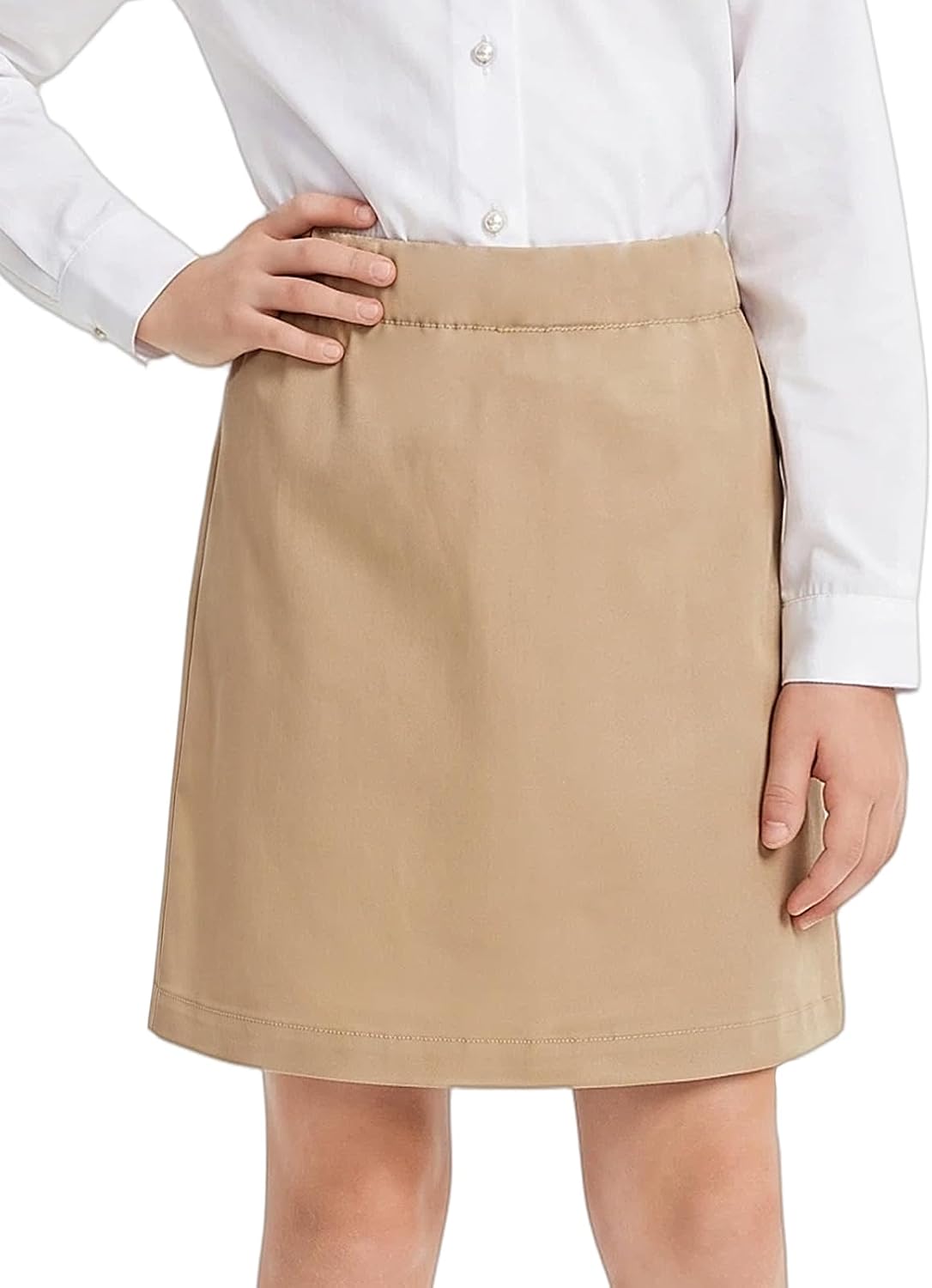 Noomelfish Girls School Uniform Skorts Pull-On Scooter Pencil Skirts with Undershorts (5-14 Years)