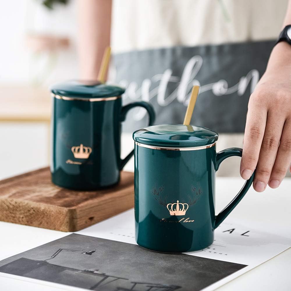 Buy 1 get 1 🔥 Couple Coffee Mugs Set,Couple Gifts,Gifts for Boyfriend and Girlfriend,Husband and Wife,Anniversary Christmas Valentines Day Wedding Newlyweds,Blackish Green.