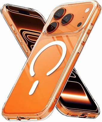 ENTRONIX Magnetic Case Compatible with iPhone 17 Pro Max Transparent [Hard Back] Slim Clear Cover