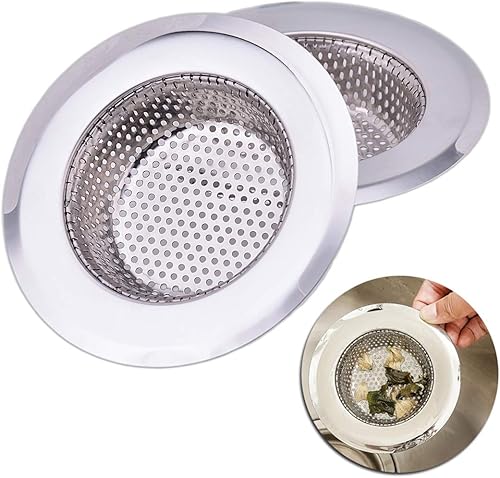 Miniatura 6 de 2 tapa de coladera para lavaplatos de la cocina, de acero inoxidable, de carga pesada, con borde grande y amplio y 4.5 in de diámetro, ideal para la