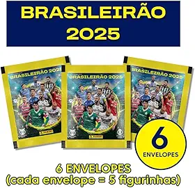 Kit com 6 Envelopes de Figurinhas Brasileirão 2025 (Contém 30 figurinhas)