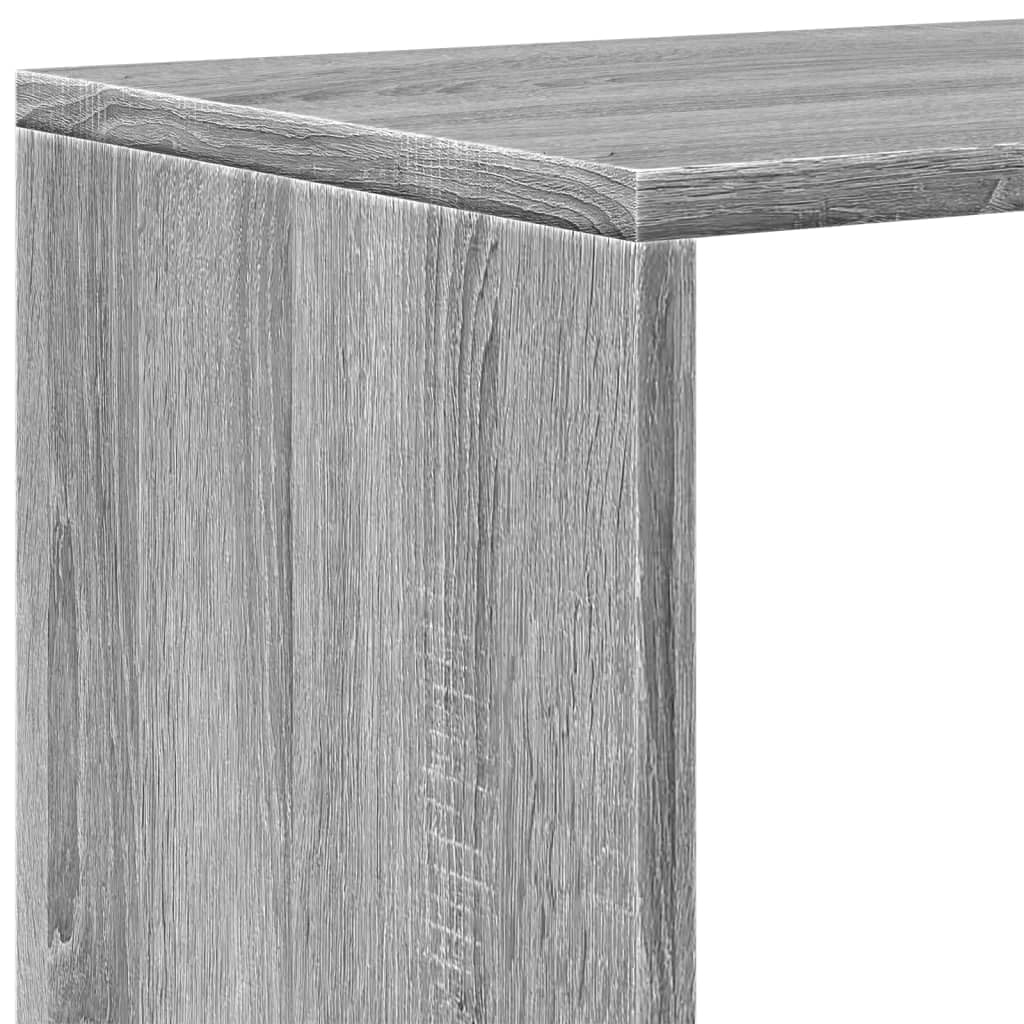 Bücherregal Raumteiler 3 Stufen Grau 123x29x123 cm | Holzwerkstoff, Feuchtes Tuch Reinigung, Vielseitig Einsetzbar, Flexible Aufstellung