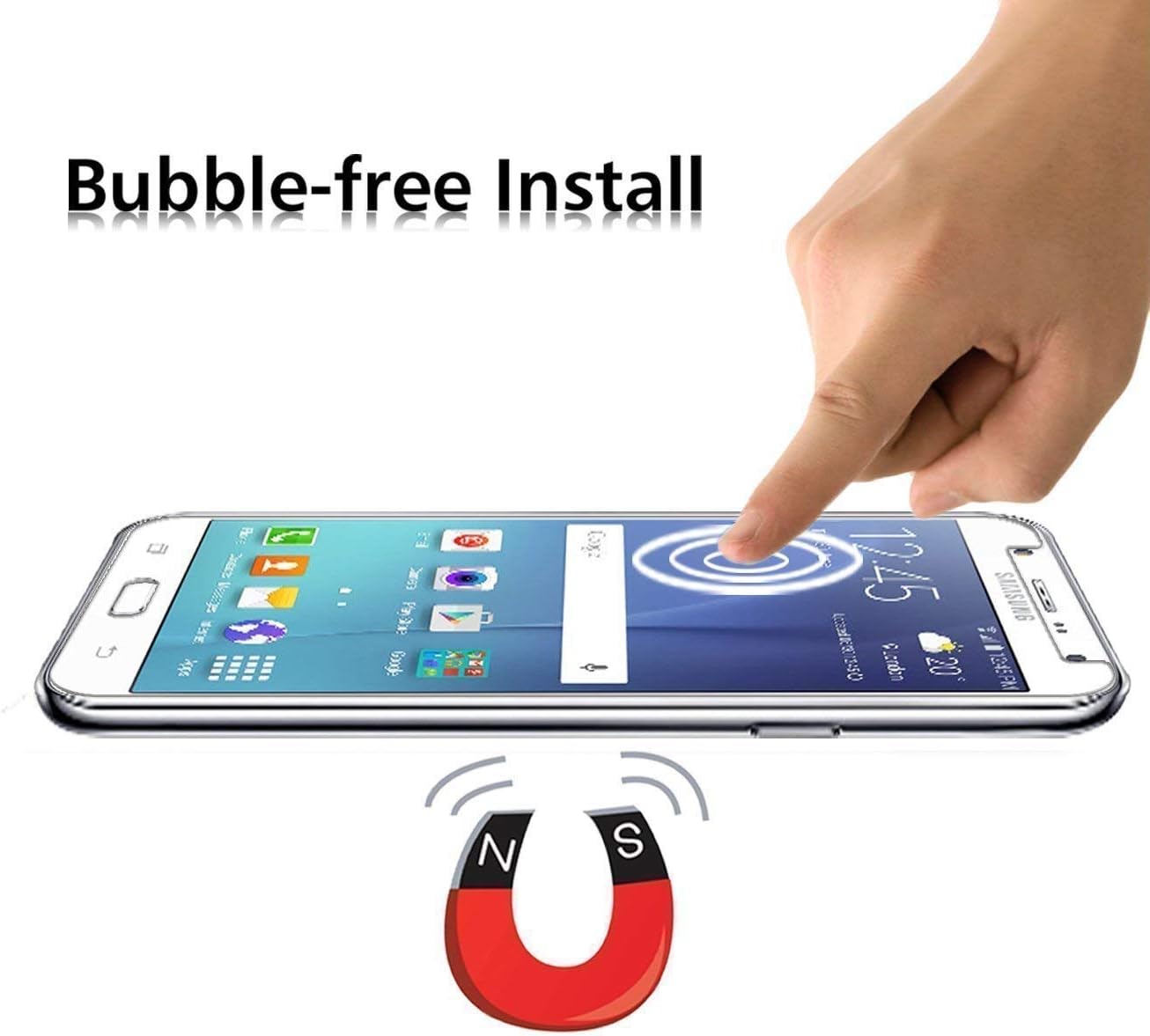 Galaxy J7 Screen Protector,LYWHL Tempered Glass Screen Protector with [9H Hardness][Crystal Clear][Easy Bubble-Free Installation][Scratch Resist] Compatible with Samsung Galaxy J7