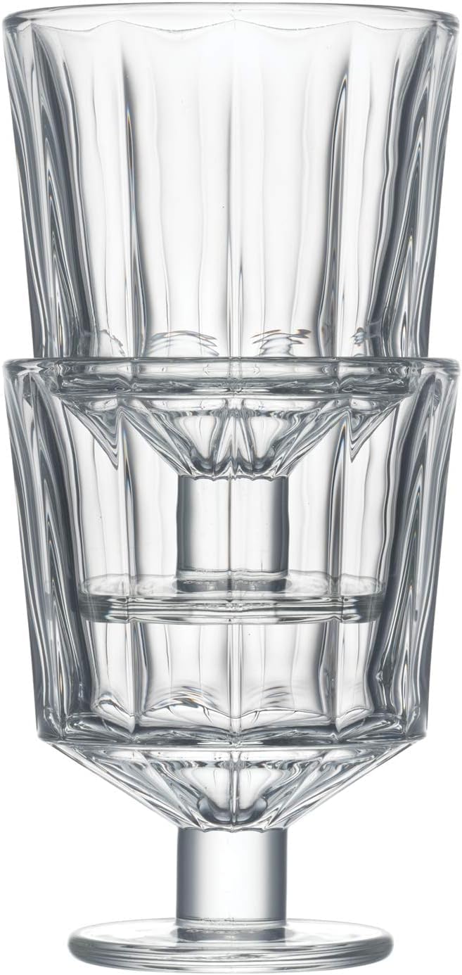 La Rochere City Wine Glasses Set of 6 – Perfect for Parties Weddings and Everyday Use – Unique Crystal Wine Glasses Beautifully Designed (9 oz)