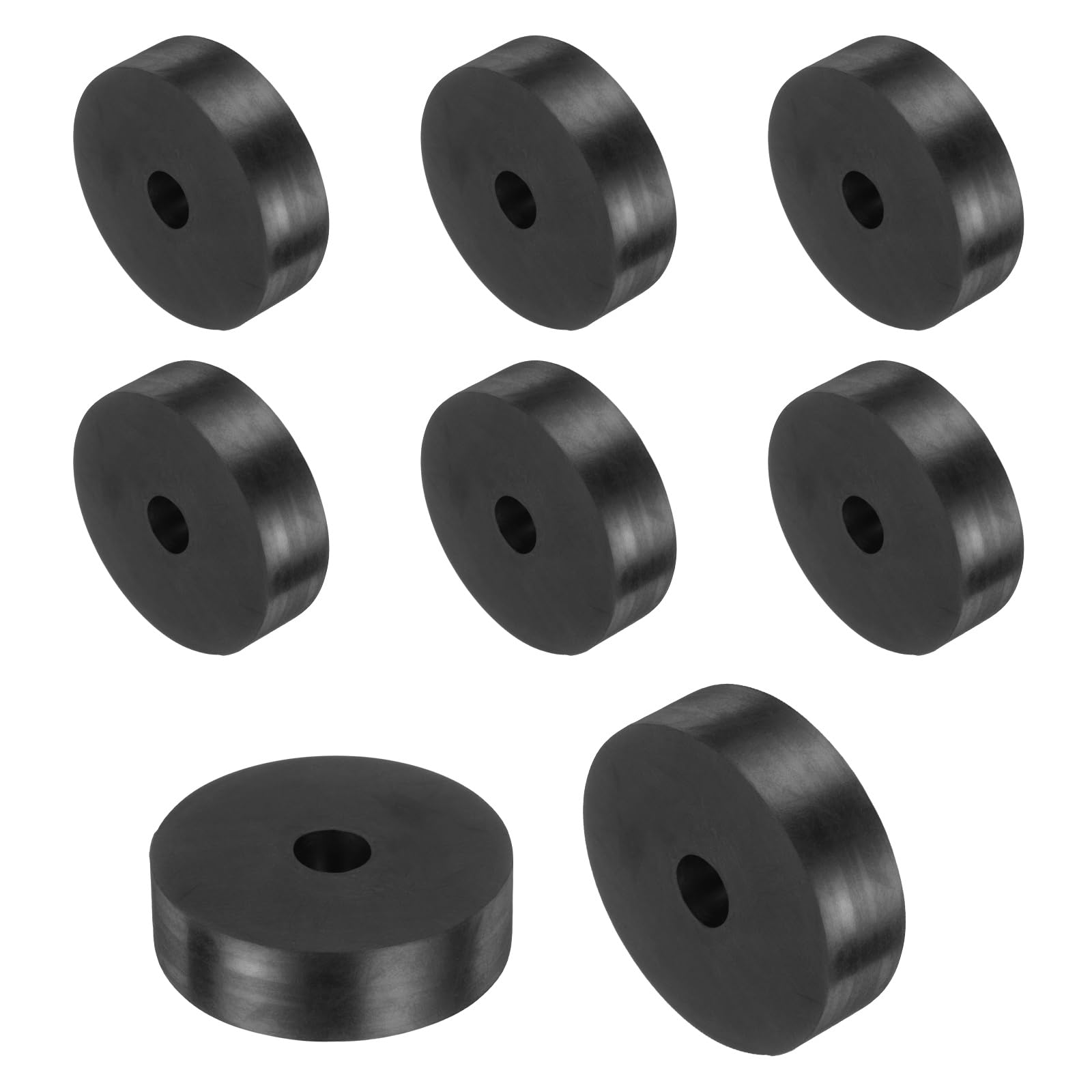 sourcing map 8 Pcs Rubber Spacers 50mm OD x 16mm ID x 20mm Height Round Anti Vibration Spacer Rubber Bushing Grommets — image 1