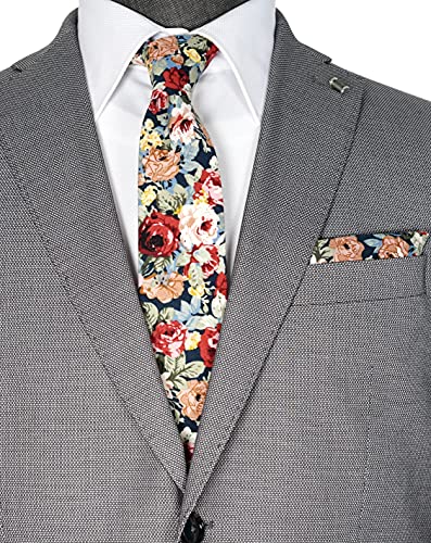 Image of Cotton Skinny Ties for Men, Plaid and Striped Slim Neckties