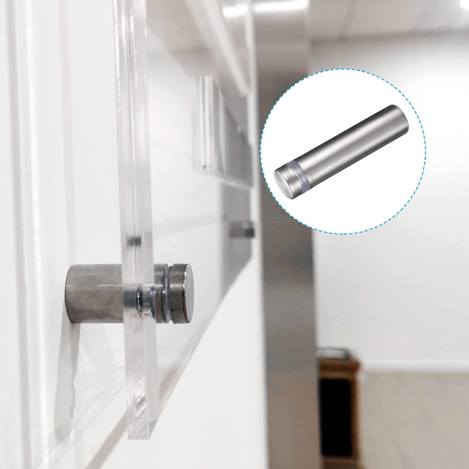 METALLIXITY Sign Standoff Screws (12x50mm) 5pcs, Stainless Steel Advertising Screws Glass Acrylic Nail - Image 3