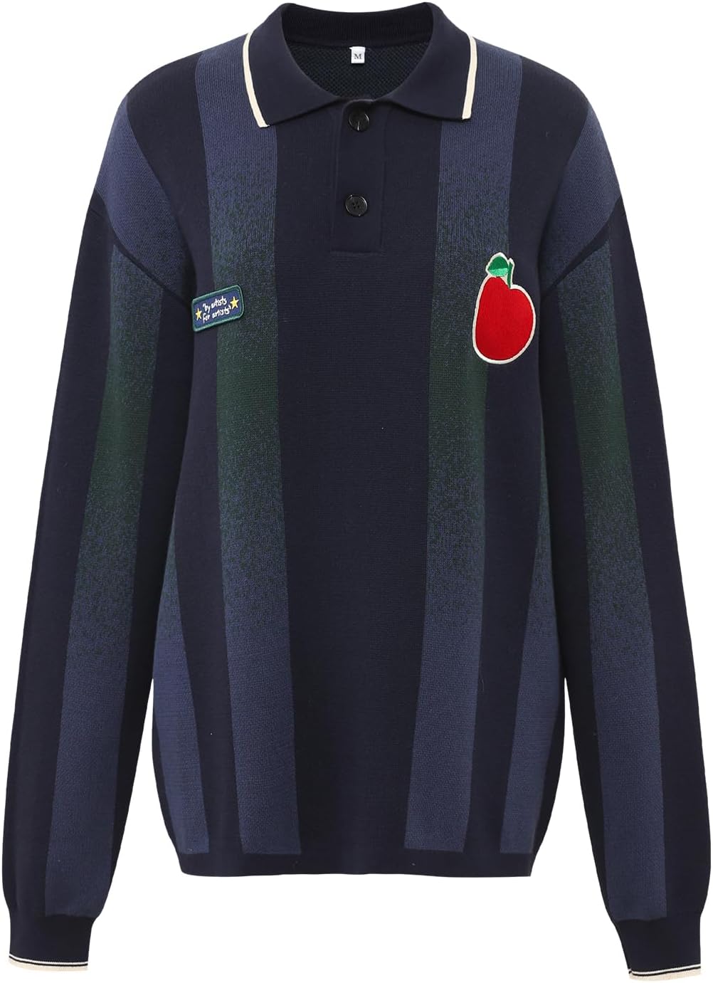 Unisex Polo Shirts Long Sleeve Embroidered Pattern Golf T-Shirt Casual Top