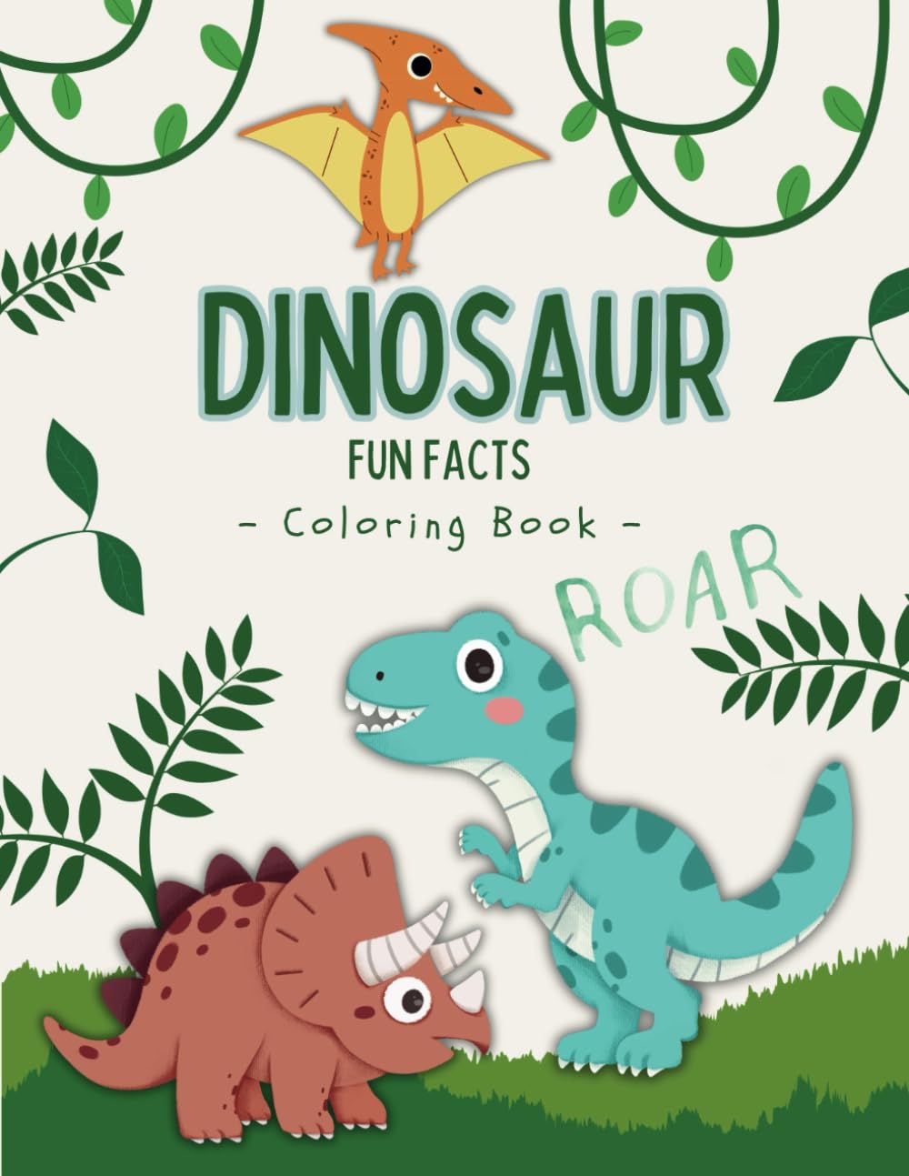 Dinosaurs Fun Fact Coloring Book: Explore Amazing Dinosaur Facts with Exciting Coloring Pages for Kids & Adults | Educational and Creative Activity for All Ages