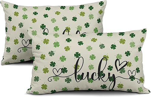 Miniatura 8 de Juego de 2 fundas de almohada lumbares de San Valentín de 12 x 20 pulgadas, fundas decorativas de algodón para el día de San Valentín, diseño de