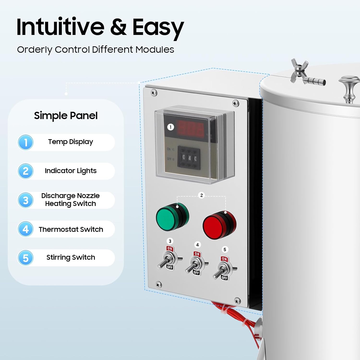 15L/4Gal Paste Liquid Filling Machine, 304 Stainless Steel Heating Mixing Filling Machine, 110V Stirring Tank Lipstick Filling Machine for Dissolving and Filling Creams&Liquids