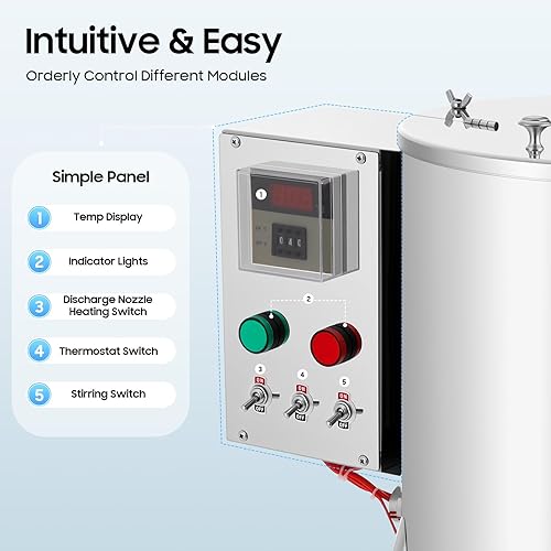 Miniatura 5 de Máquina de llenado de mezcla de agitación de calefacción automática comercial de 15L/4Gal, máquina de llenado de lápiz labial 110v 1500w