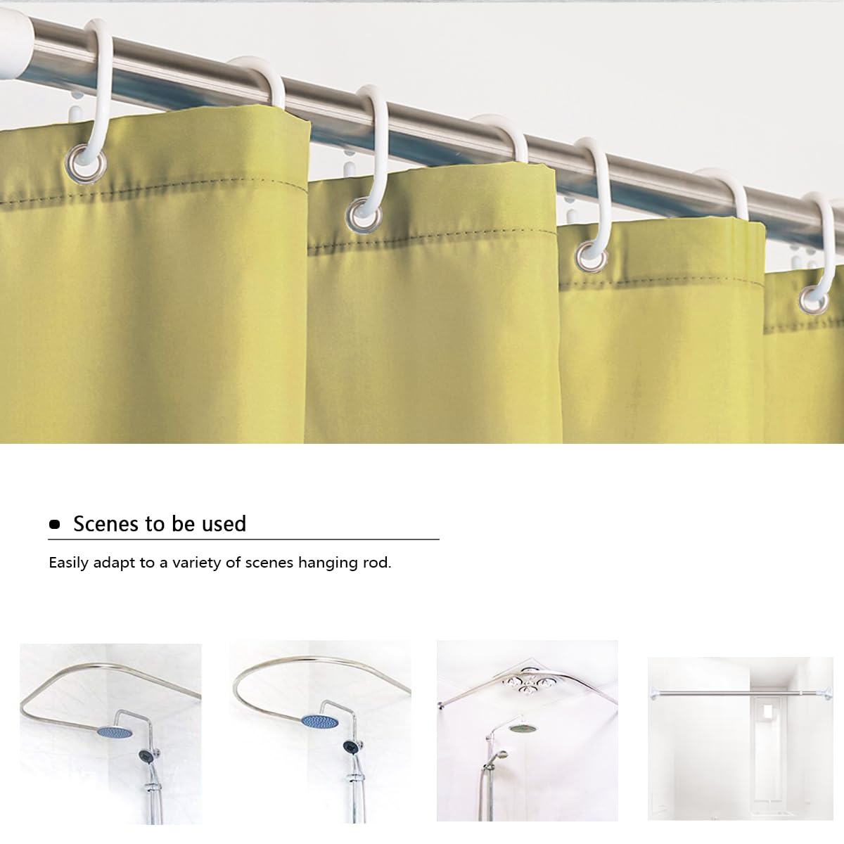 Rideau de Douche Abstrait Jaune Vert Texture dégradée de citronnelle éclatante Tissu imperméable Rideaux de Salle de Bain avec Crochets en Forme de C 200 x 220 cm