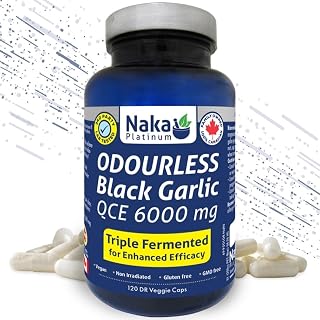 Black Garlic 120, Naka Platinum Black Garlic Odorless Delayed Release Veggie 120 Capsules - Amazon product rated Grade A
