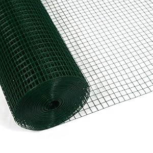 Garmix Volièregaas, 4-hoeks, draadgaas, draadomheining, groen, 12x12mm (200cm x 45m 1,20mm)