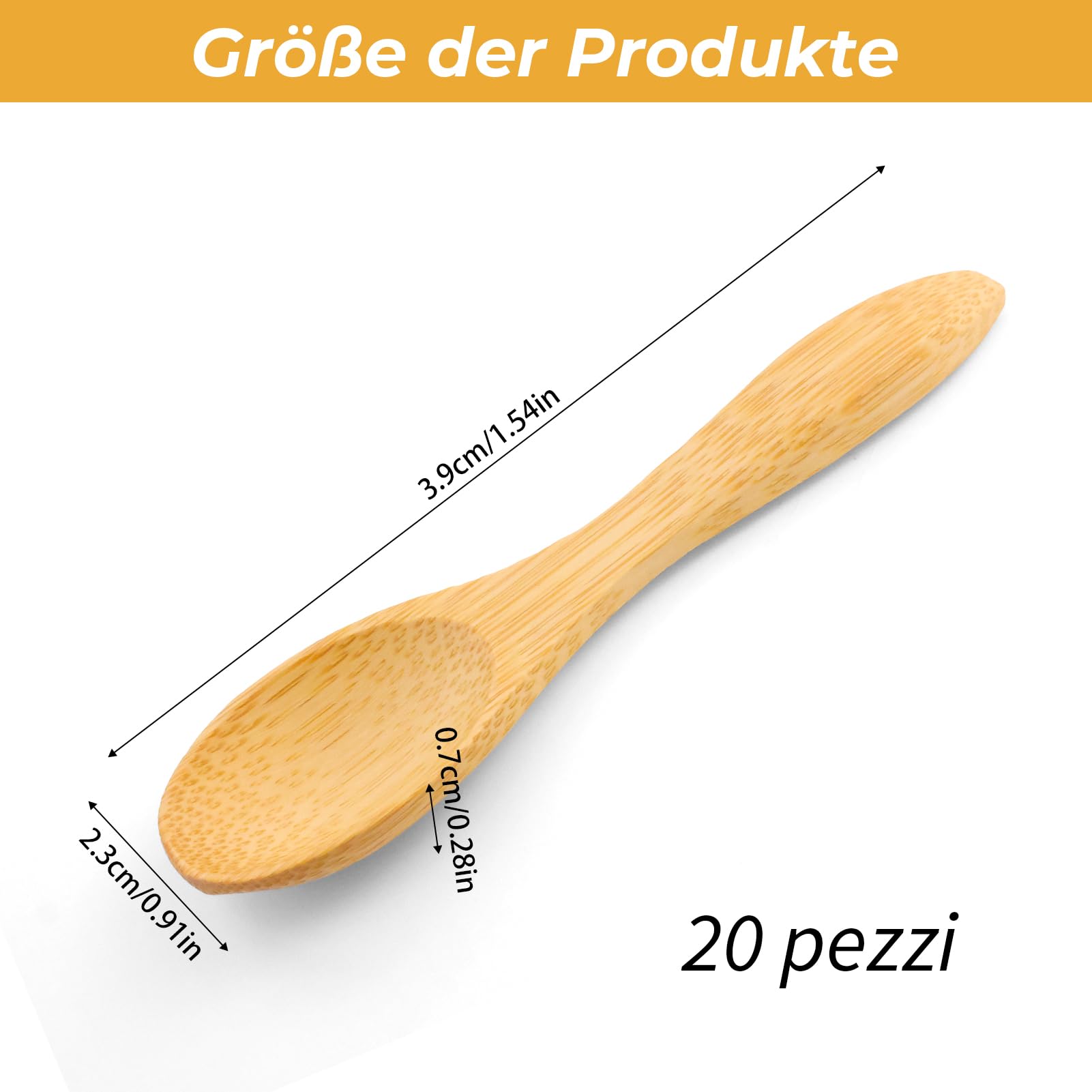 20 Pezzi Mini Cucchiai Legno,Cucchiaini per Sale con Manico Corto, Mini Cucchiai di Legno Fatti a Mano per Spezie, Condimenti, Zucchero, Miele, caffè