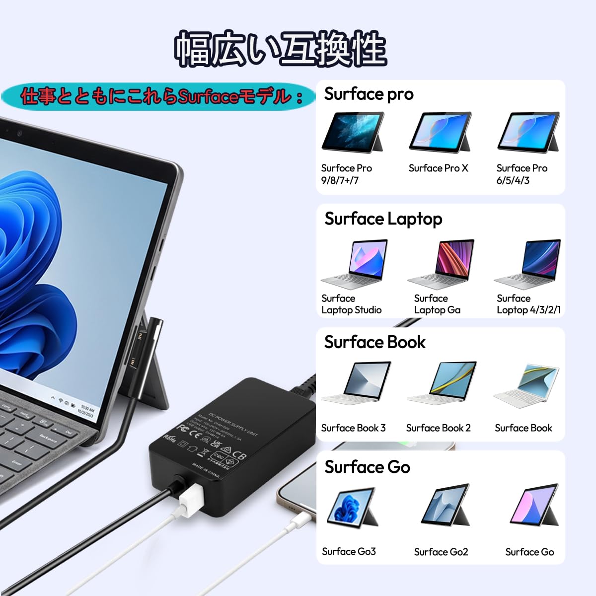 Amazon.co.jp: Surface Pro 充電器 BTBSZ 65W 15V 4A Surface Laptop