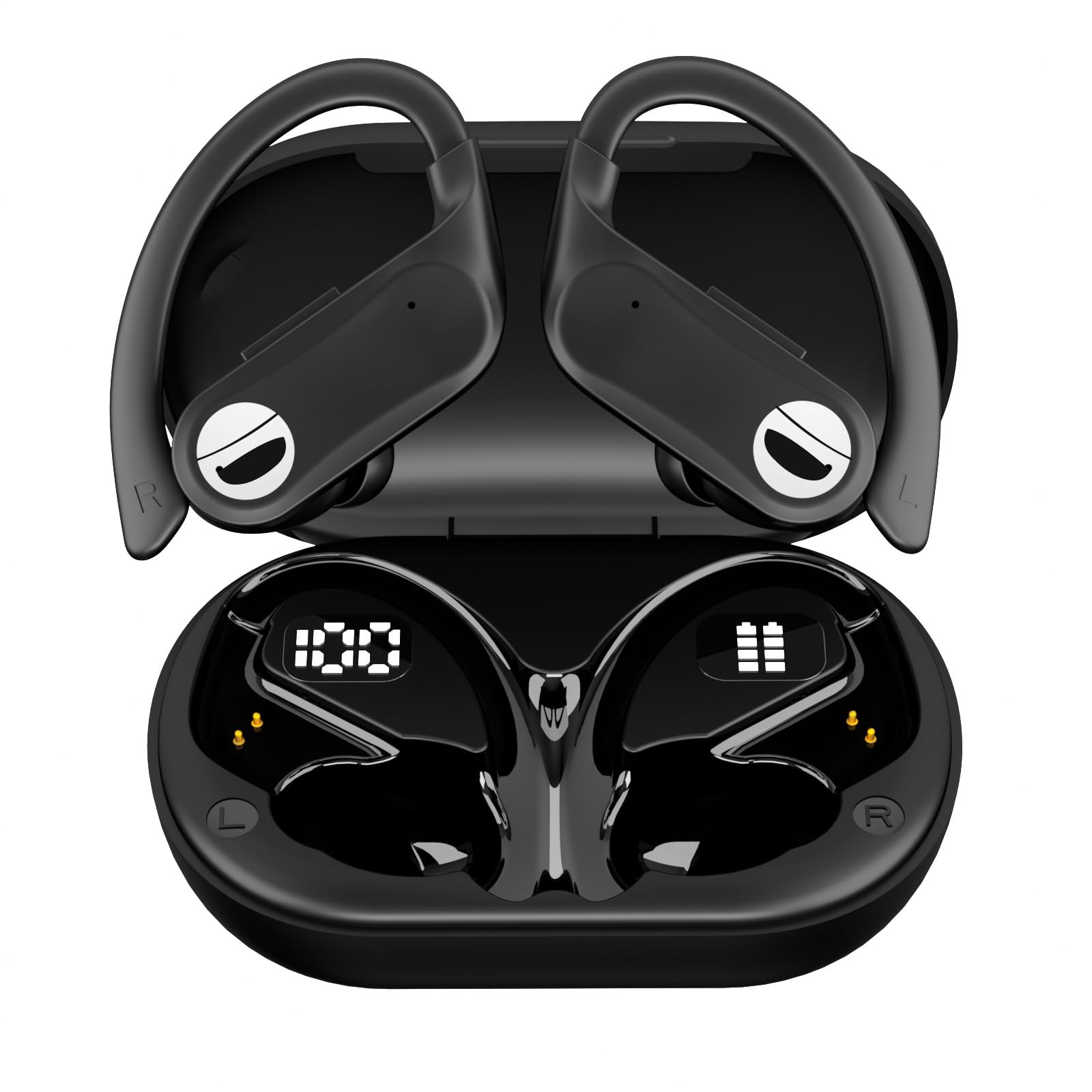 Hearing Aids, Bluetooth Hearing Aids for Seniors Mild to Moderate Hearing Loss, Rechargeable Hearing Amplifier with Noise Cancelling, Volume Control, Portable Charging Case