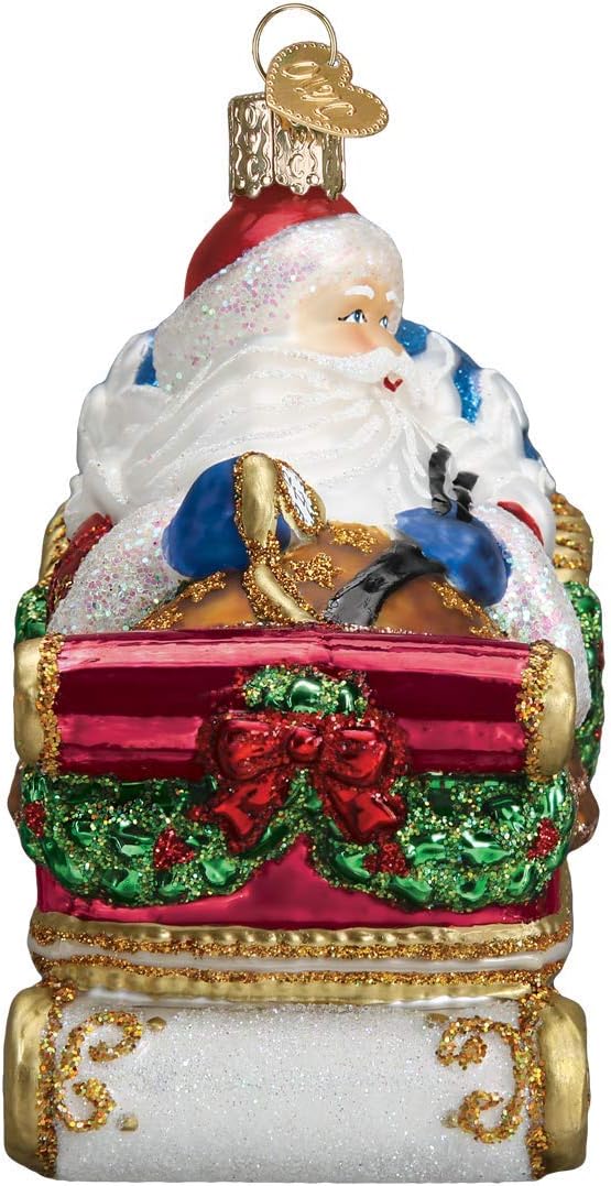 Old World Christmas Santa in Sleigh Ornament, Multi