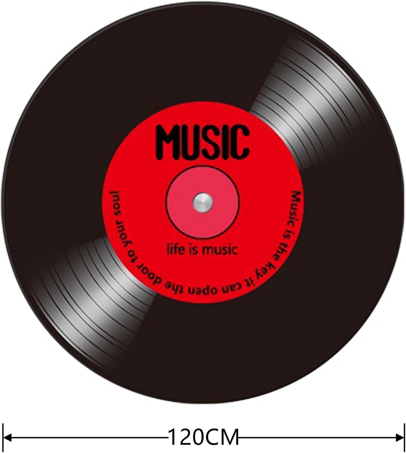 Aomesinc Vinyl Record Area Rug, Fashion Vinyl Record Pattern Floor Mat, Round Non Slip Rug((120X120cm),Style F)