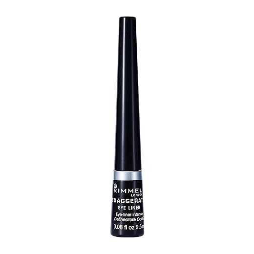 Rimmel London Delineador de ojos líquido mate Scandaleyes Exaggerate, 2,5 ml, negro (001 Black)